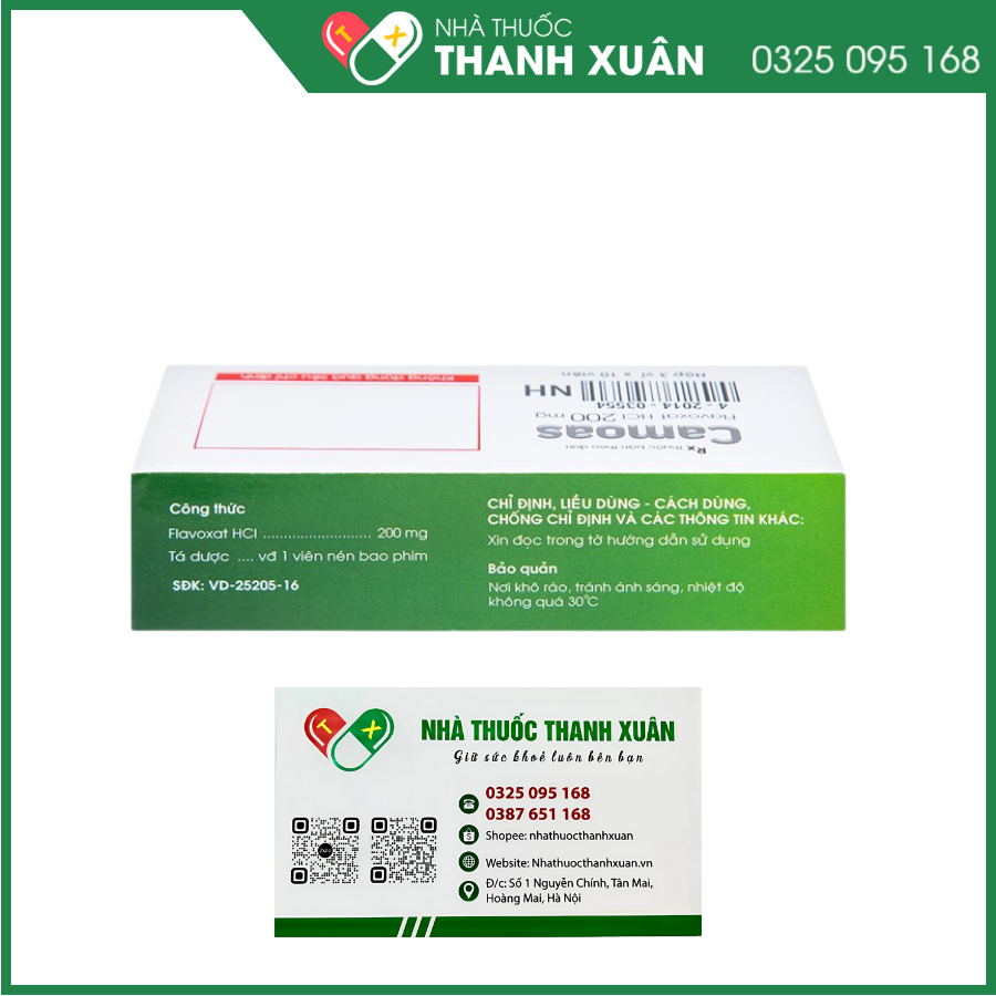 Camoas 200mg giảm triệu chứng tiểu khó, tiểu gấp, tiểu đêm
